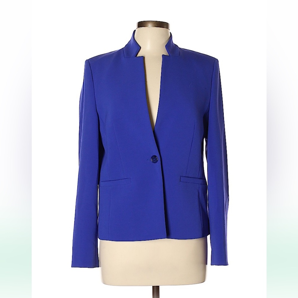 LK Bennett Women’s Blue Single Button Blazer Notched Lapel US 10 / UK 14
